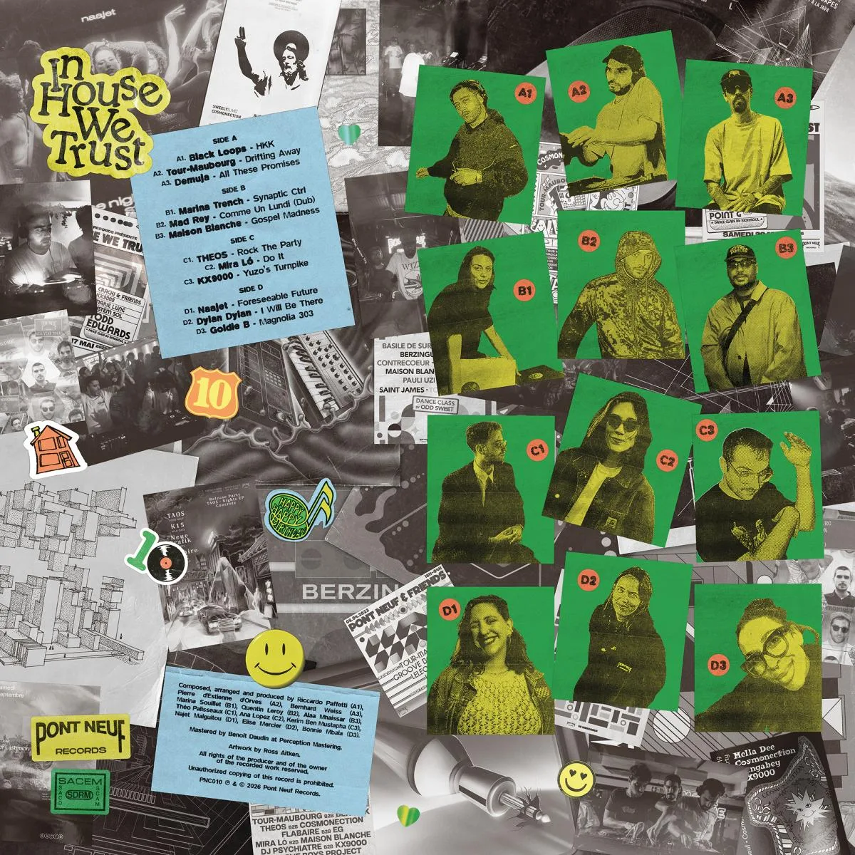 Back cover — Various — Pont Neuf 10 Years - In House We Trust LP 2x12"