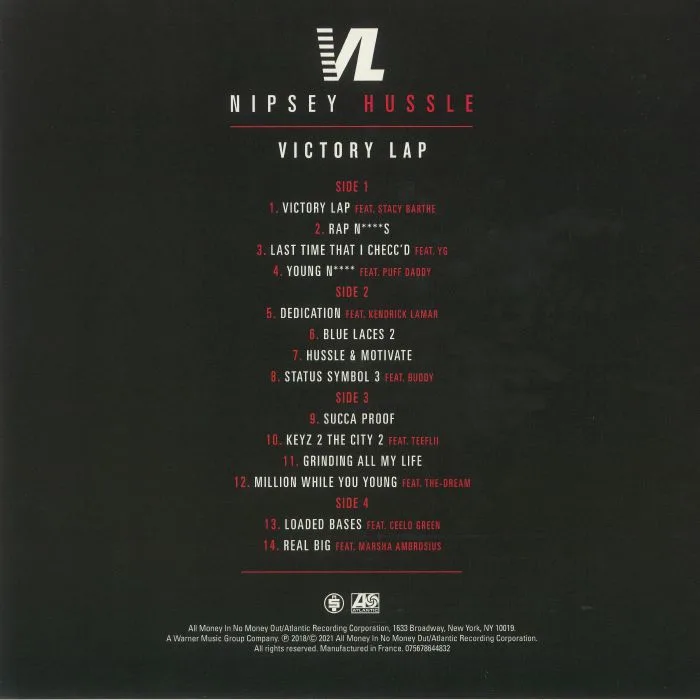 Обратная сторона обложки — NIPSEY HUSSLE — Victory Lap