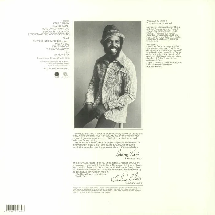 Back cover — Cleveland EATON — Half & Half (reissue)
