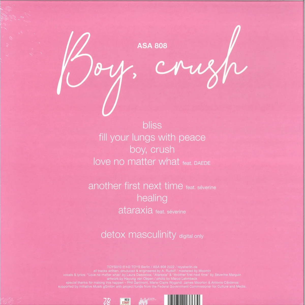 Обратная сторона обложки — Asa 808 — Boy, crush