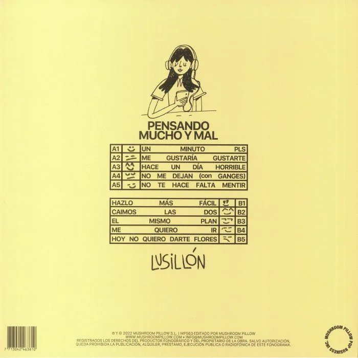 Back cover — LUSILLON — Pensando Mucho Y Mal