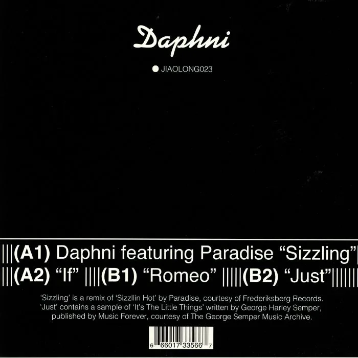 Back cover — DAPHNI — Sizzling