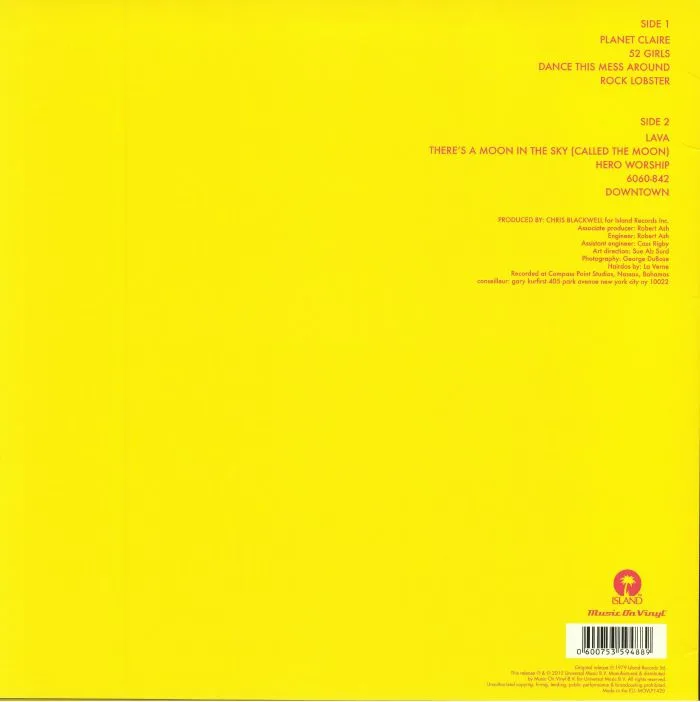 Обратная сторона обложки — The B52s — The B52s