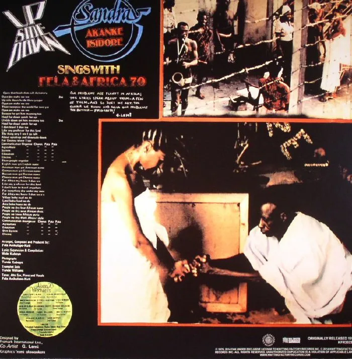 Обратная сторона обложки — Fela KUTI / AFRICA 70 — Upside Down (reissue)