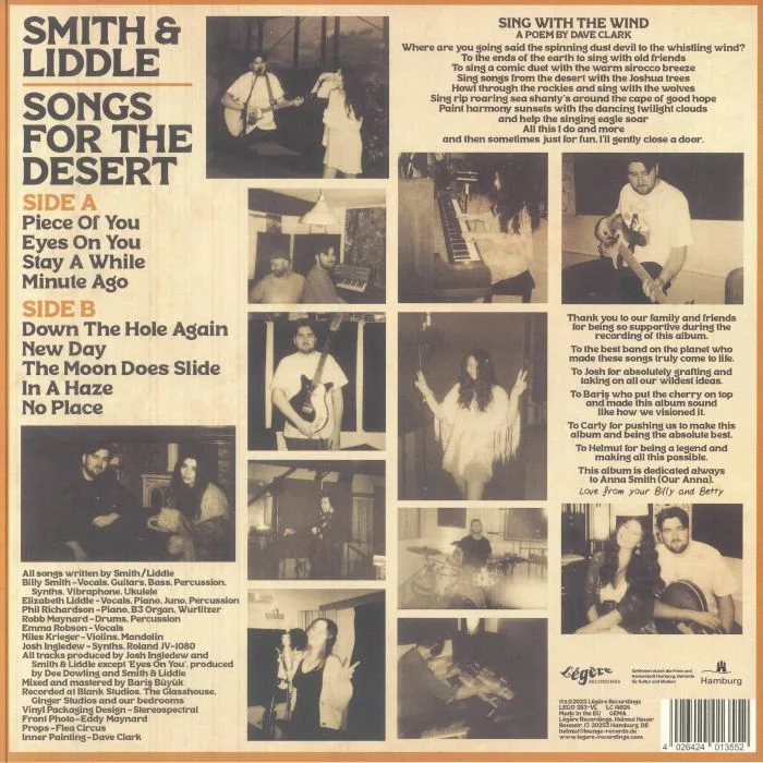 Обратная сторона обложки — SMITH & LIDDLE — Songs For The Desert