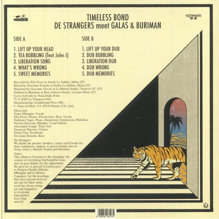 Back cover — DE STRANGERS meet GALAS & BURIMAN — Timeless Bond