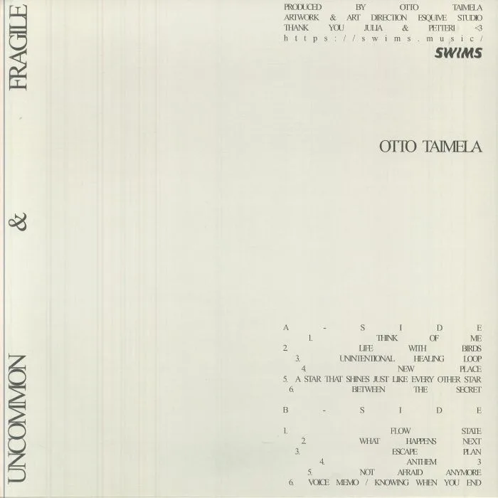 Back cover — Otto TAIMELA — Uncommon & Fragile