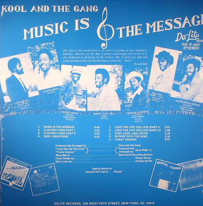 Back cover — KOOL & THE GANG — Music Is The Message