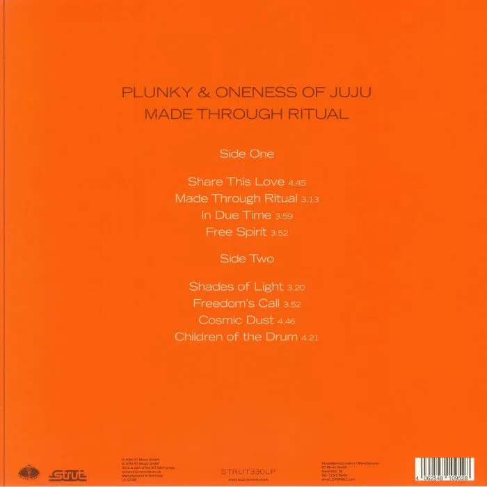 Back cover — PLUNKY & ONENESS OF JUJU — Made Through Ritual