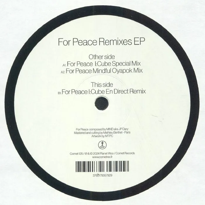 Back cover — MIND — For Peace Remixes EP