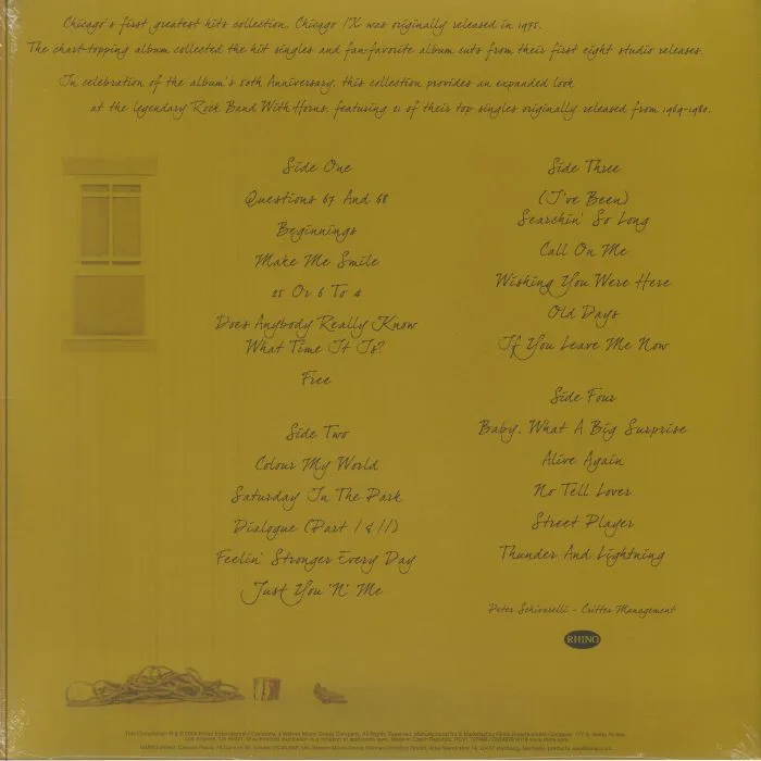 Обратная сторона обложки — CHICAGO — Chicago IX: Chicago's Greatest Hits (Expanded)