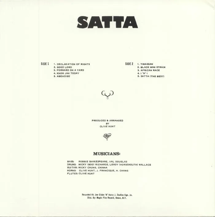Обратная сторона обложки — The ABYSSINIANS — Satta