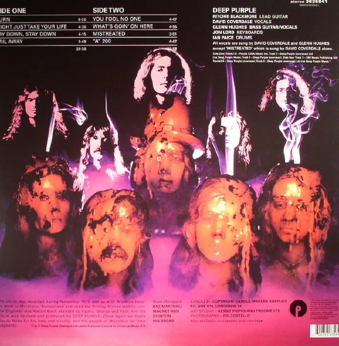 Обратная сторона обложки — DEEP PURPLE — Burn
