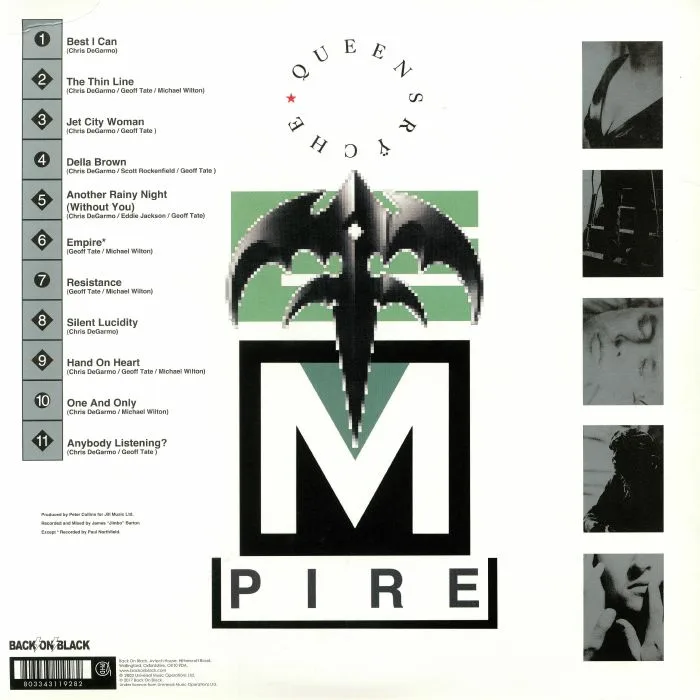 Обратная сторона обложки — QUEENSRYCHE — Empire (reissue)