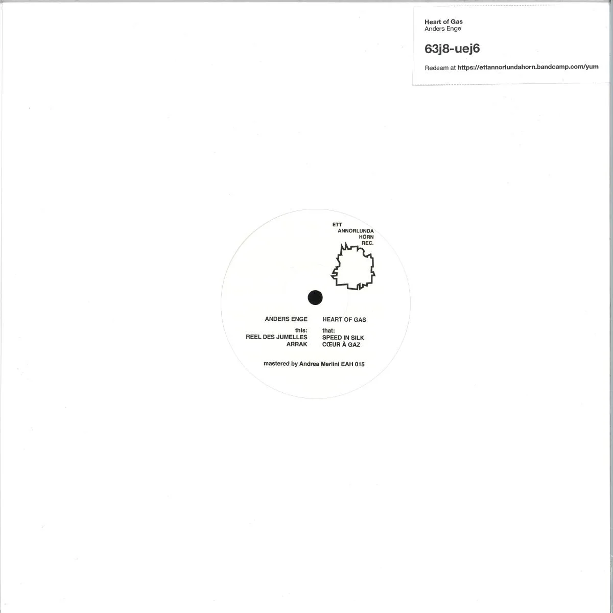 Back cover — ANDERS ENGE — HEART OF GAS EP