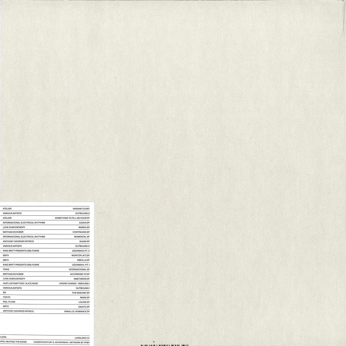 Обратная сторона обложки — Atelier — Varsam Court LP