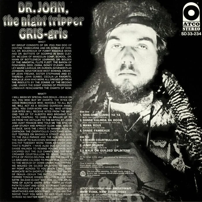 Back cover — DR JOHN — Gris Gris