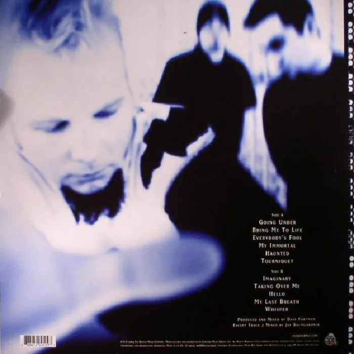 Обратная сторона обложки — EVANESCENCE — Fallen (reissue)