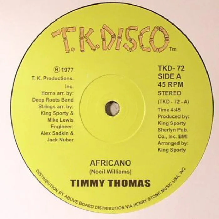 Лицевая сторона обложки — Timmy THOMAS — Africano (reissue)