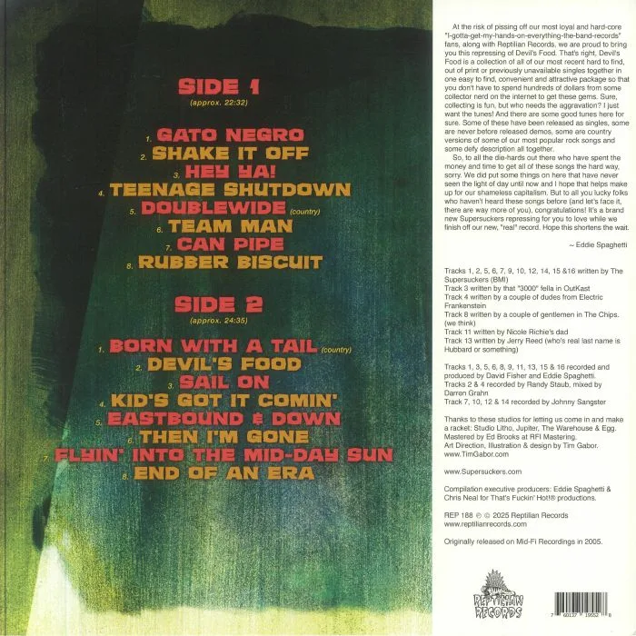 Back cover — The SUPERSUCKERS — Devil's Food: A Collection Of Rare Treats & Evil Sweets!