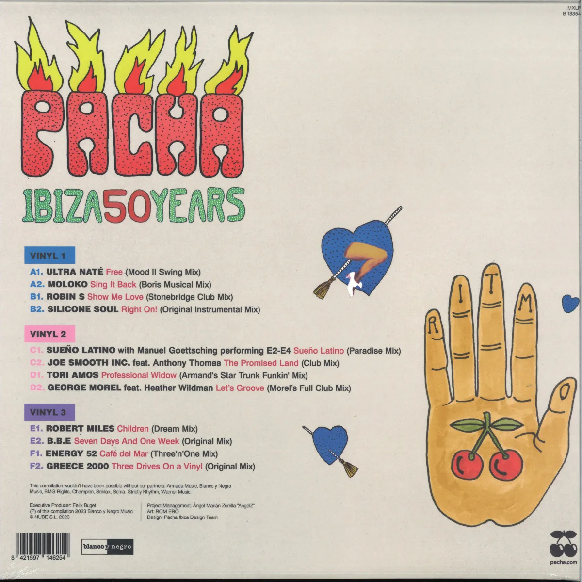 Обратная сторона обложки — Various — PACHA IBIZA 50 YEARS LP 3x12"