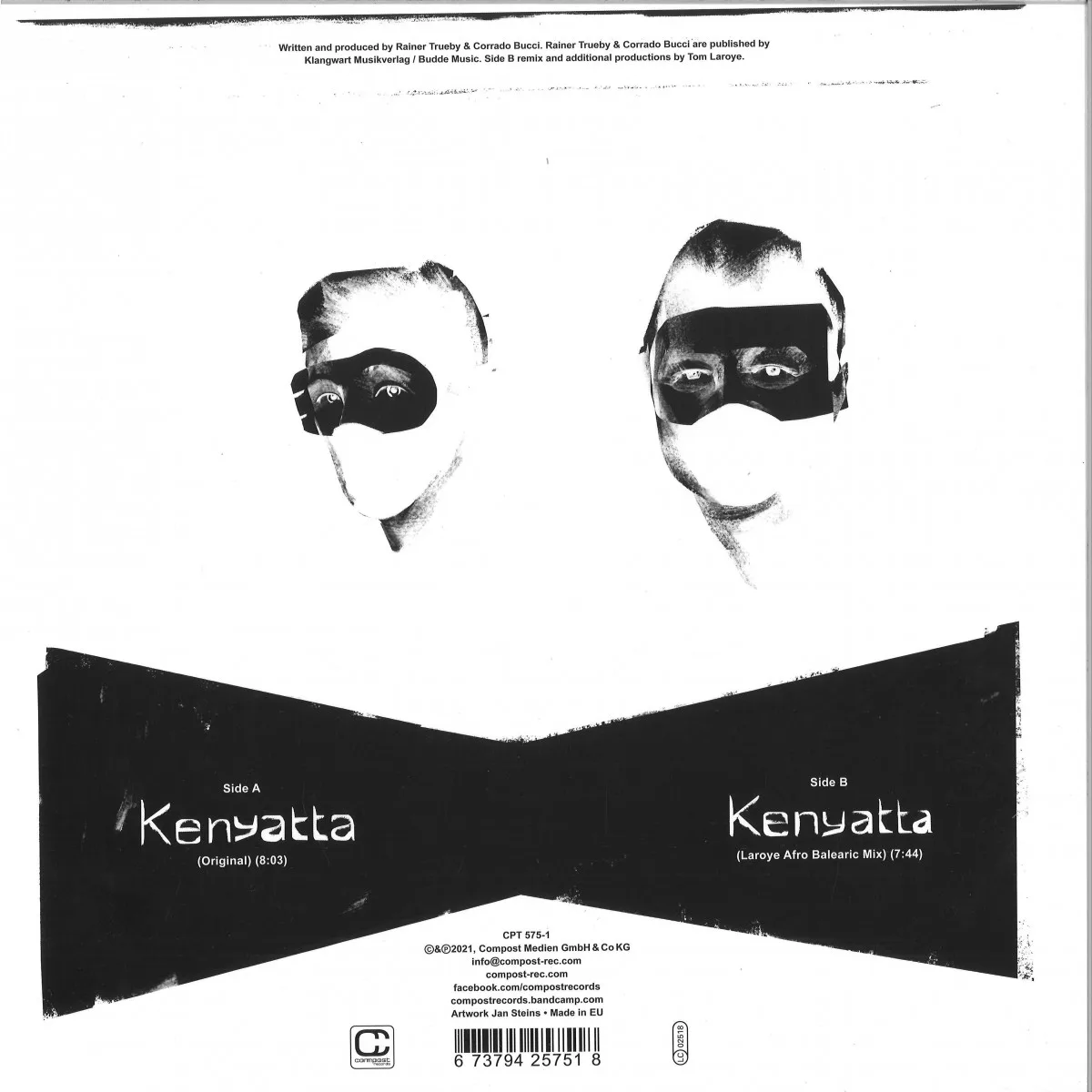 Back cover — Rainer Trueby&Corrado Buccipres.Truccy — Kenyatta (Laroye RMX)
