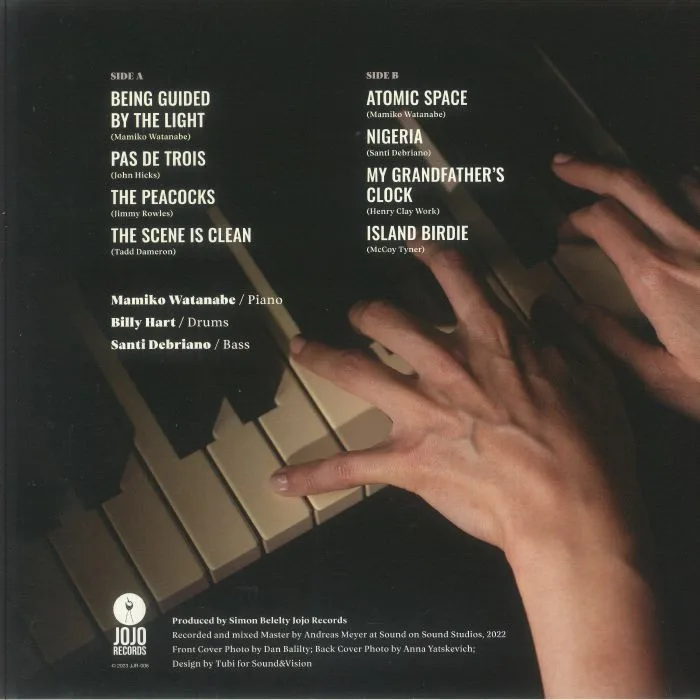 Обратная сторона обложки — Mamiko WATANABE feat BILLY HART / SANTI DEBRIANO — Being Guided By The Light
