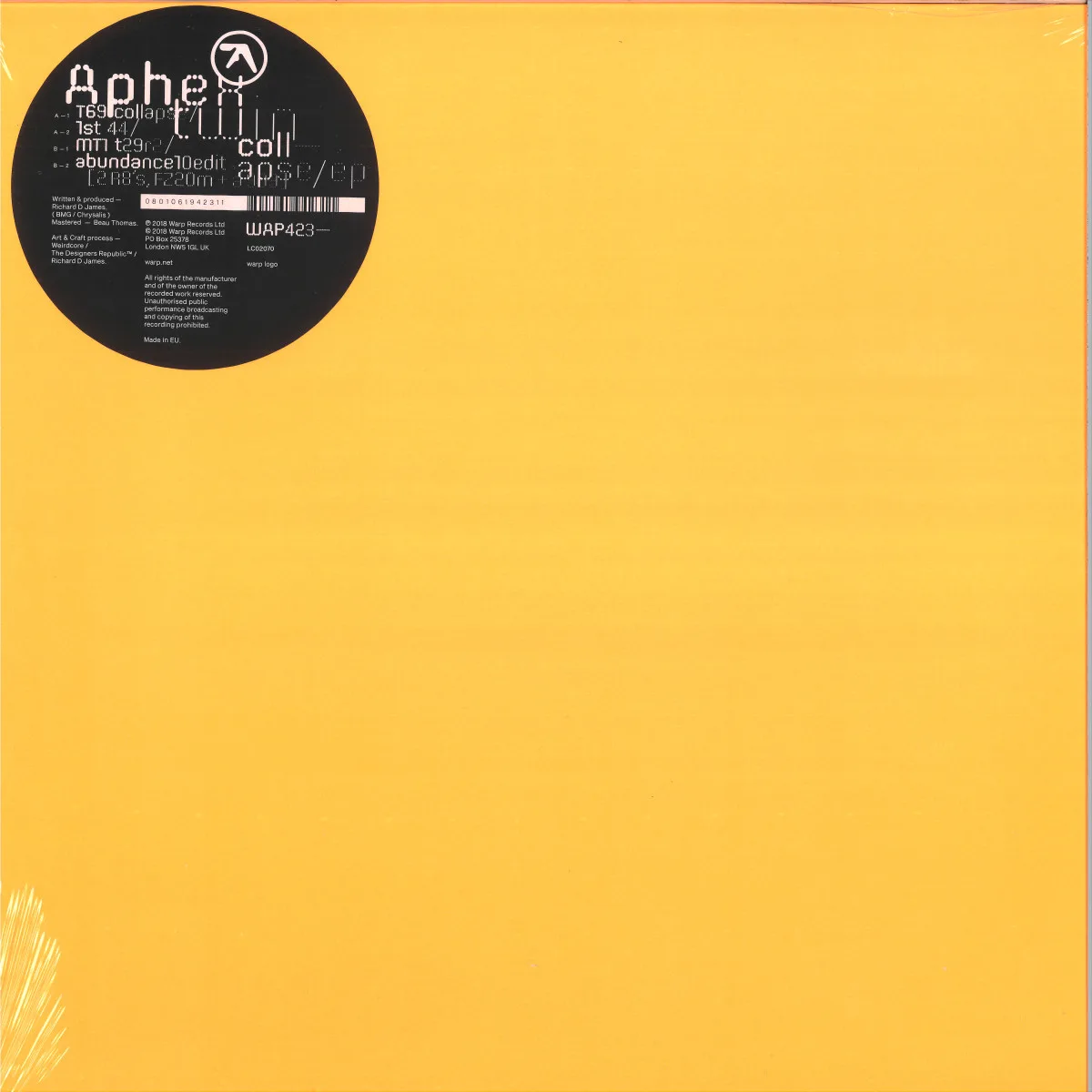 Back cover — Aphex Twin — Collapse EP