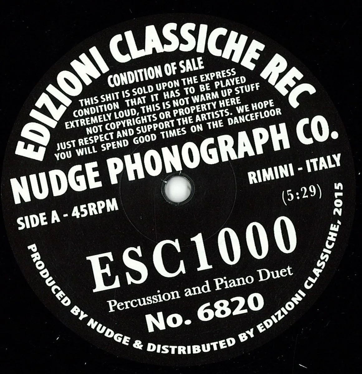 Front cover — Nudge Phonograph Co. — Esc1000