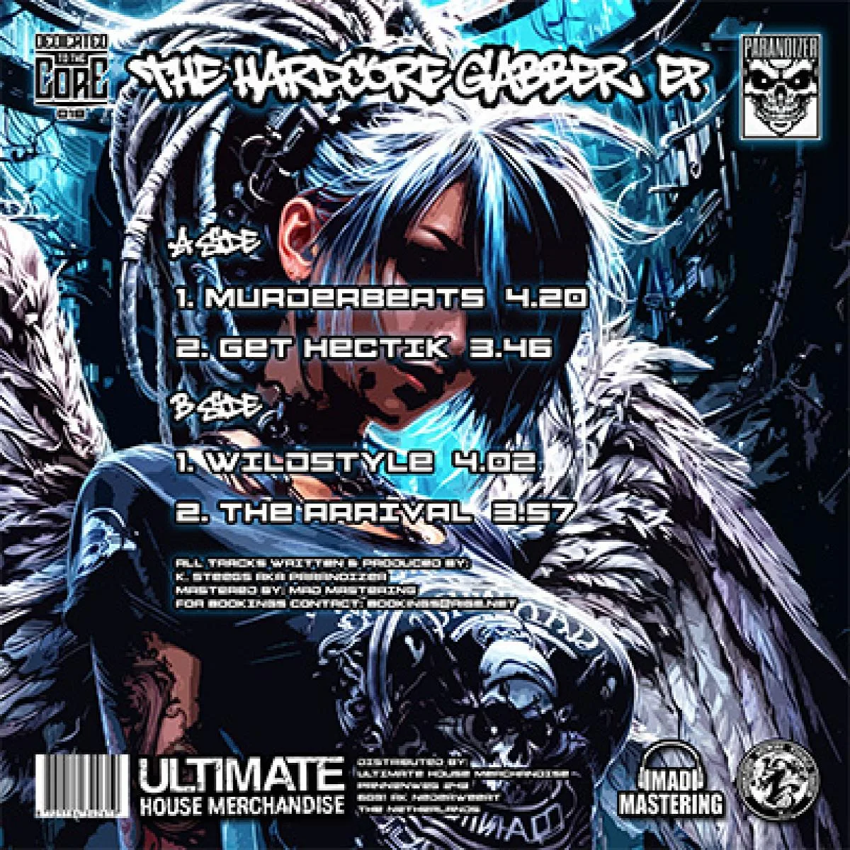 Обратная сторона обложки — Paranoizer — The Hardcore Gabber EP