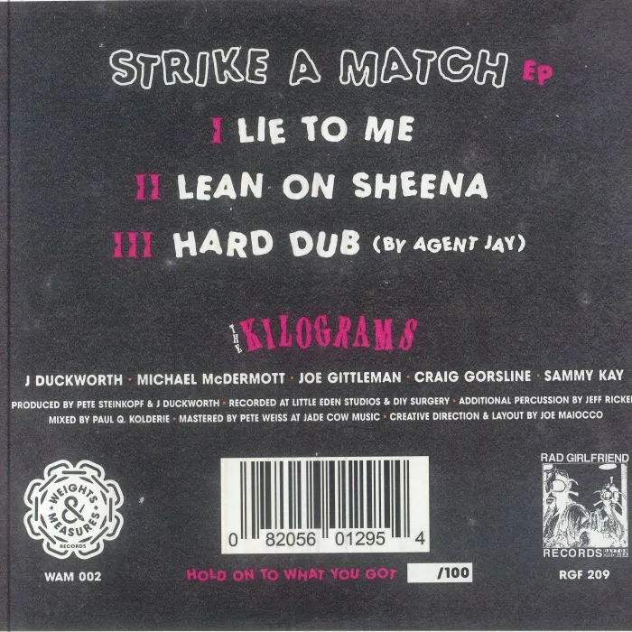 Обратная сторона обложки — The KILOGRAMS — Strike A Match EP
