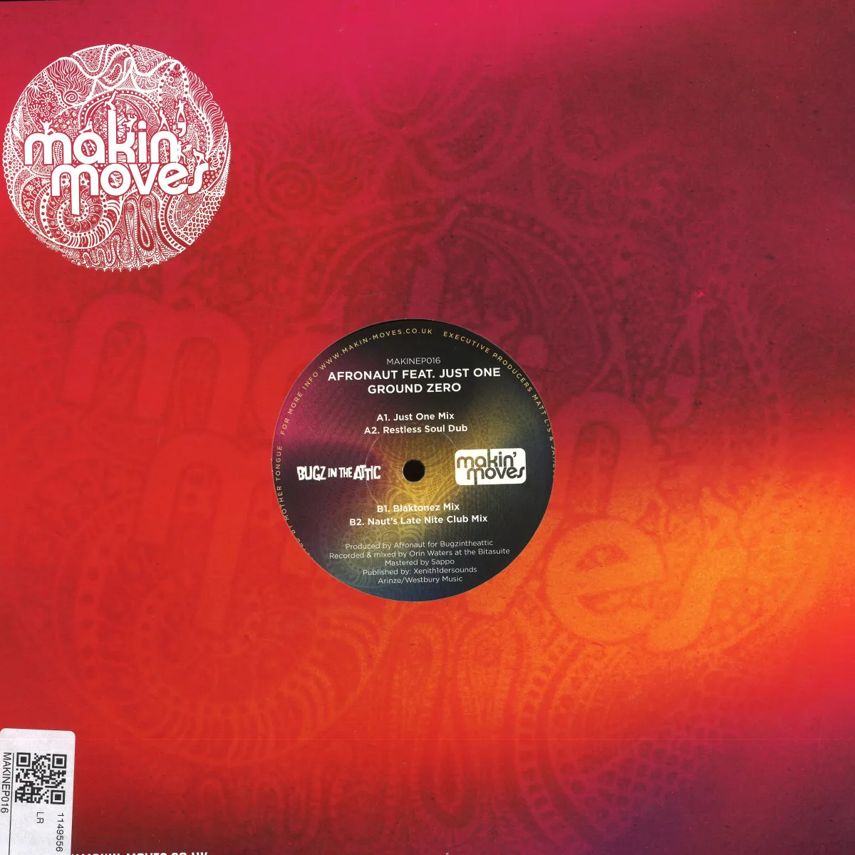 Front cover — Afronaut feat. Just One — Ground Zero
