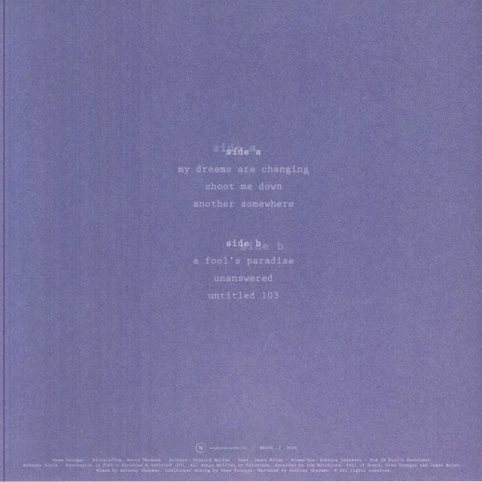 Back cover — VELVETEEN — My Dreams Are Changing