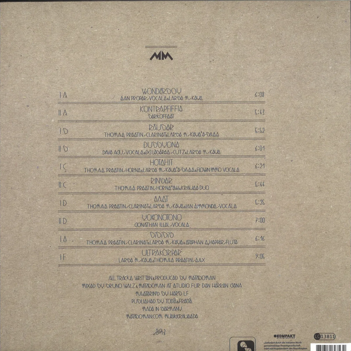 Обратная сторона обложки — Metaboman — Ja / Noe LP 3x12"