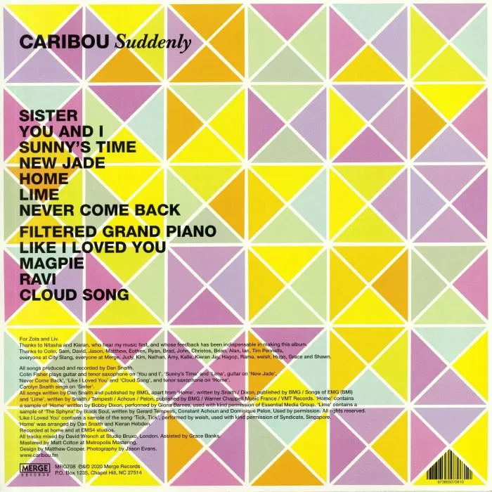 Обратная сторона обложки — CARIBOU — Suddenly