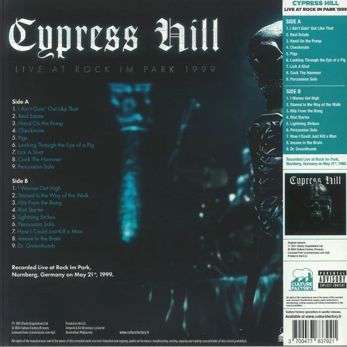 Обратная сторона обложки — CYPRESS HILL — Live At Rock Im Park 1999 (Record Store Day Black Friday RSD 2024)