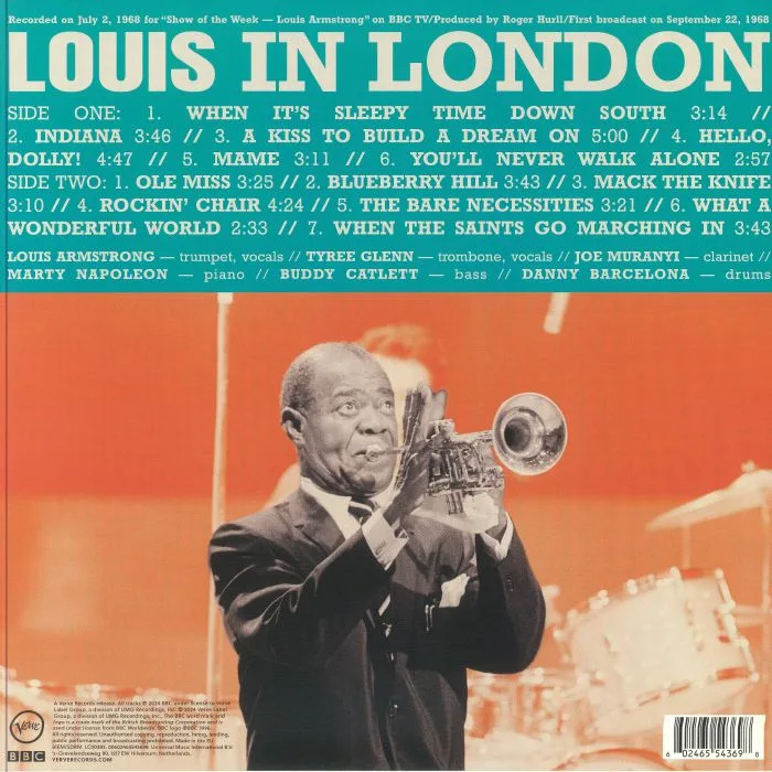 Обратная сторона обложки — Louis ARMSTRONG — Louis In London