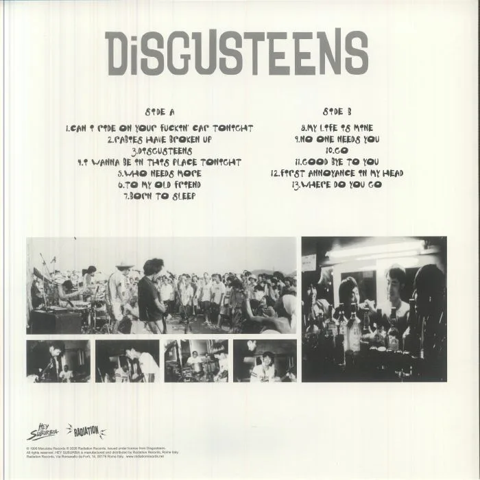 Обратная сторона обложки — DISGUSTEENS — Disgusteens (reissue)