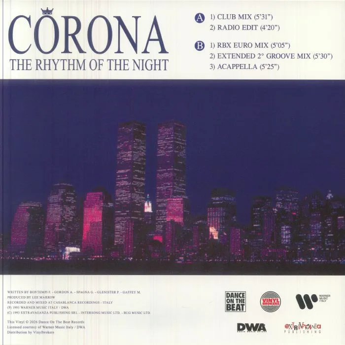 Обратная сторона обложки — CORONA — The Rhythm Of The Night (reissue)