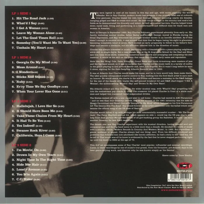 Back cover — Ray CHARLES — The Ultimate Collection