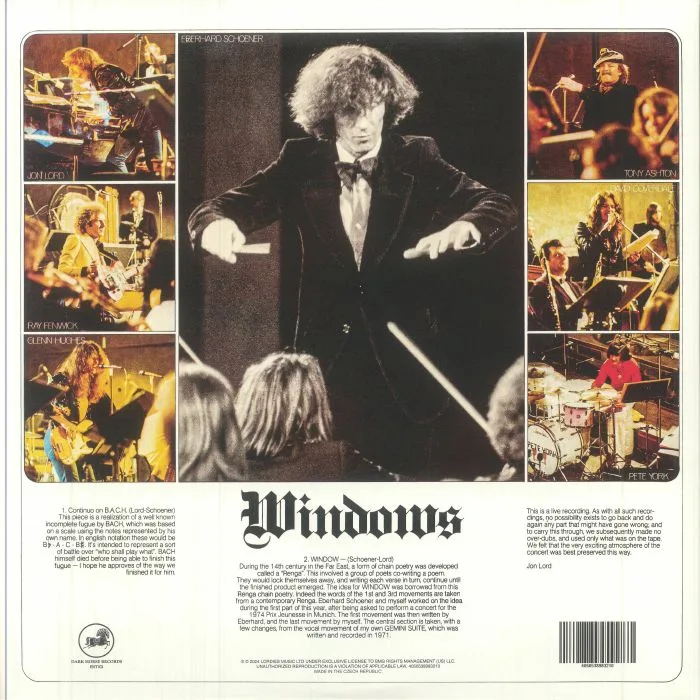 Обратная сторона обложки — Jon LORD / EBERHARD SCHOENER / VARIOUS — Windows (50th Anniversary Edition)