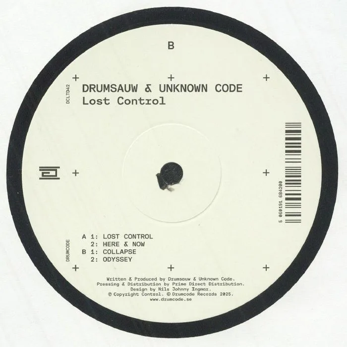 Back cover — DRUMSAUW / UNKNOWN CODE — Lost Control