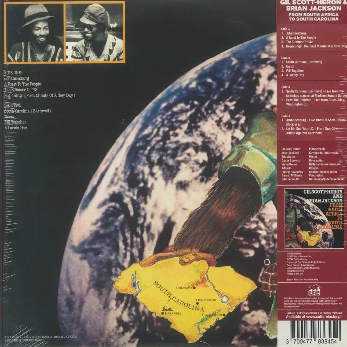 Обратная сторона обложки — Gil SCOTT HERON / BRIAN JACKSON — From South Africa To South Carolina (Record Store Day Black Friday RSD 2024)