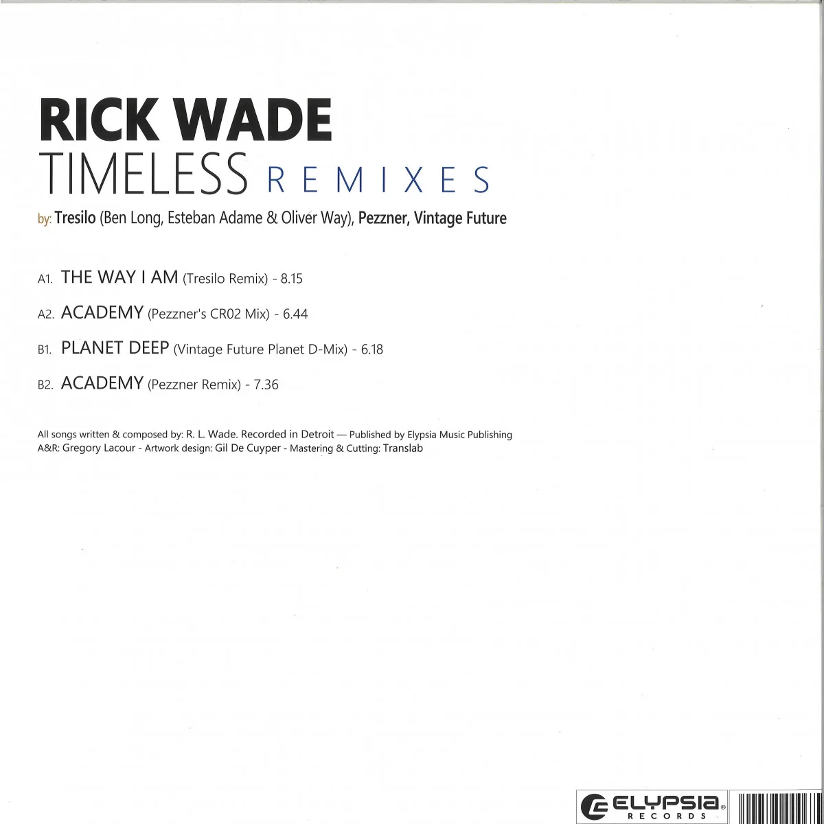 Обратная сторона обложки — Rick Wade — Timeless Remixes