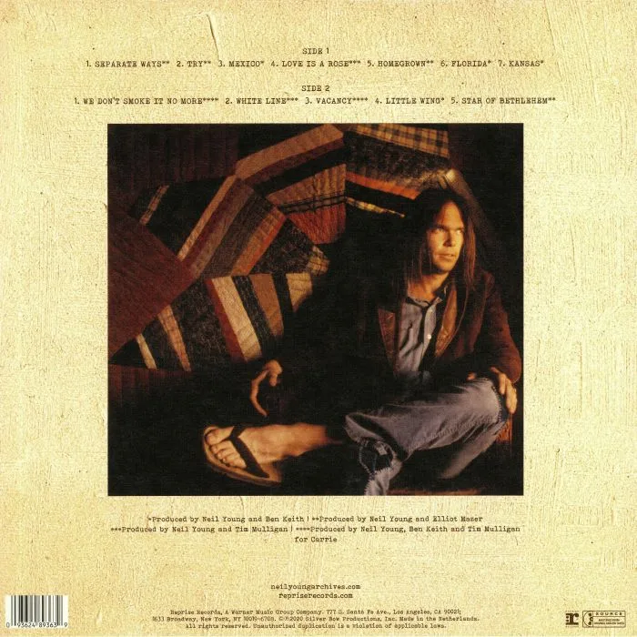 Back cover — Neil YOUNG — Homegrown