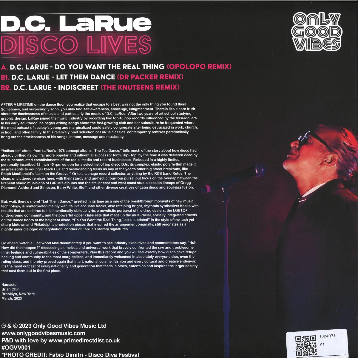 Back cover — D.c. Larue — Disco Lives