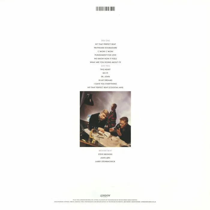 Back cover — BRONSKI BEAT — Truthdare Doubledare (40th Anniversary Edition)