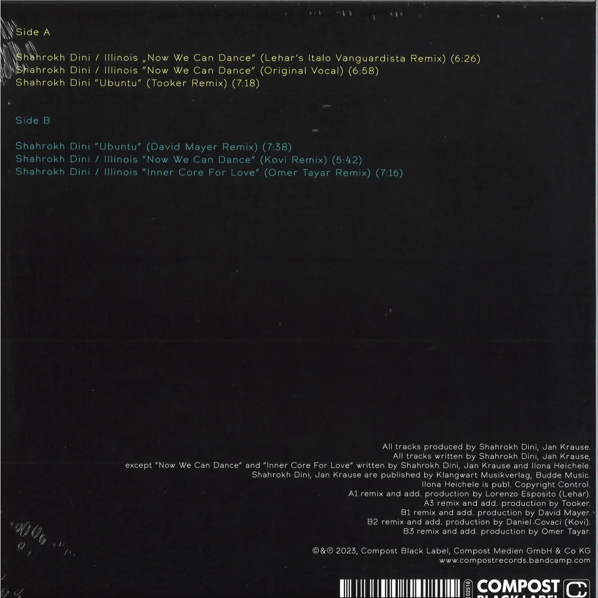 Back cover — Shahrokh Dini — Remix EP