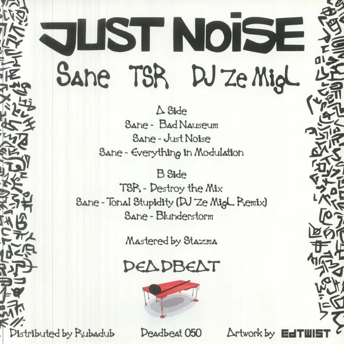 Back cover — SANE / TSR — Just Noise