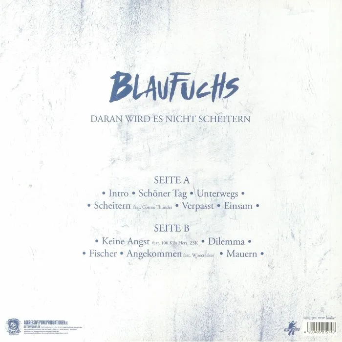 Back cover — BLAUFUCHS — Daran Wird Es Nicht Scheiteren